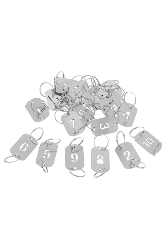 20Pcs Engraved Stainless Steel Rectangle Key Tags for Labeling Keys in Residential and Office Use