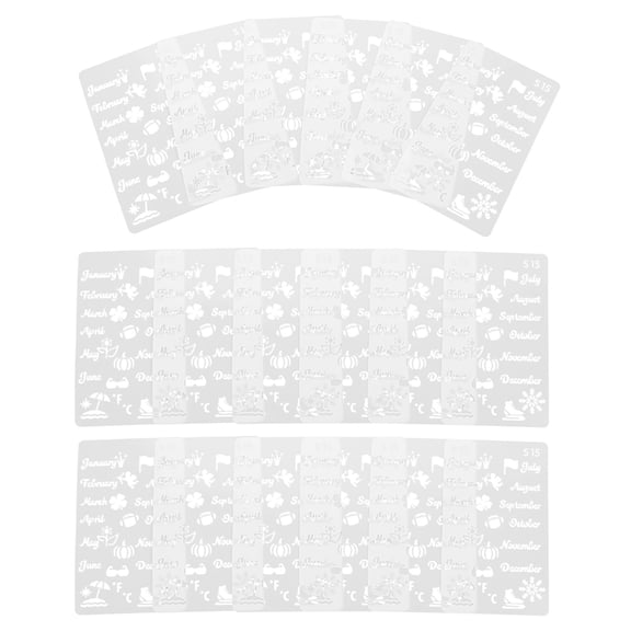 LOLIPPYY 20Pcs Engraving Stencil Templates with Transparent Plastic for Precise Drawing and Planner Layouts