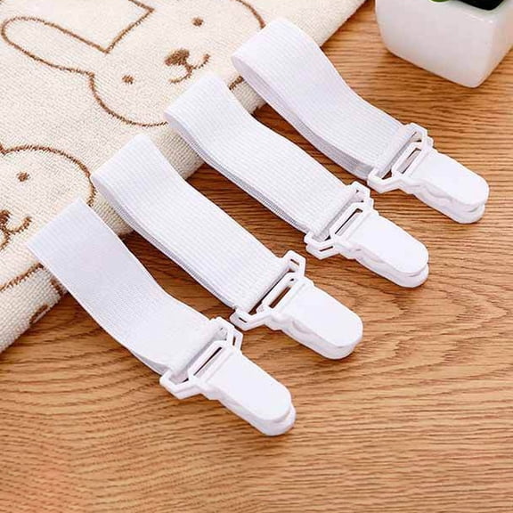 LOLIPPYY White Plastic Fitted Sheet Straps, Hold Sheets in Place, No More Wrinkles, 20Pcs