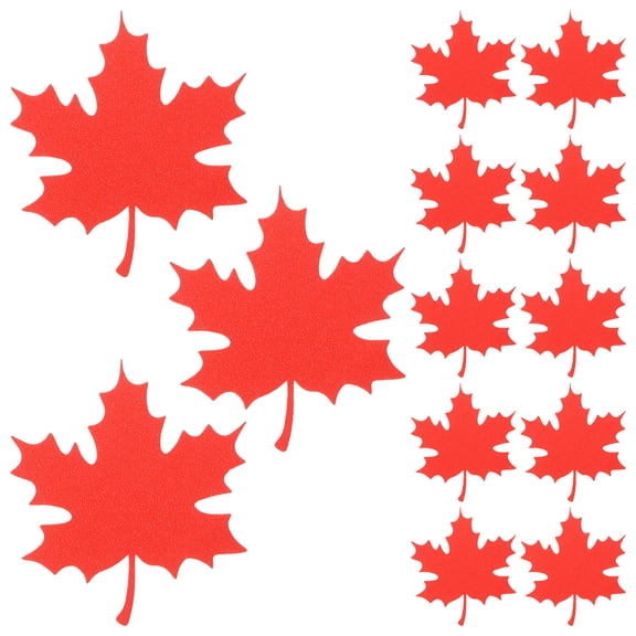 LOLIPPYY 20 Pieces Red Glitter Maple Leaf Paper Cutouts for Autumn Harvest Festival and School Activity Decorations