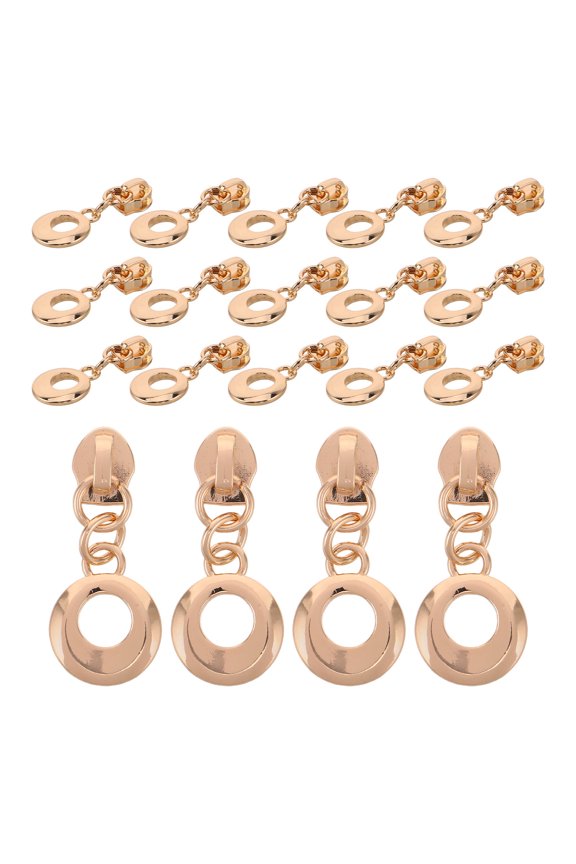 20Pcs Golden Metal Zipper Repair Pulls for Jackets Sweaters Bags and Luggage Replacement Kit