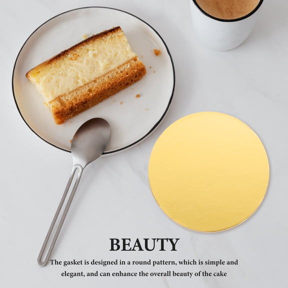 LOLIPPYY 20Pcs Golden Paper Cake Boards Round Cake Base Trays for Baking Party Display