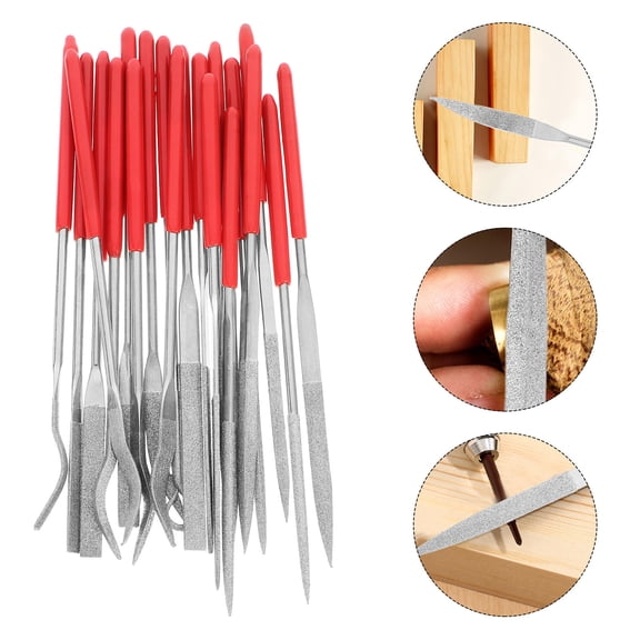 LOLIPPYY 20Pcs Hand Files Tool Set with Adamas and ABS for Sharpening Metal and Wood Materials