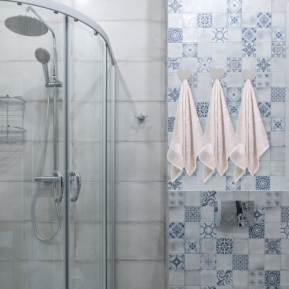 LOLIPPYY 20Pcs Heart Shaped Metal Hooks Self Adhesive Wall Hooks for Organizing Coats Towels and Bags