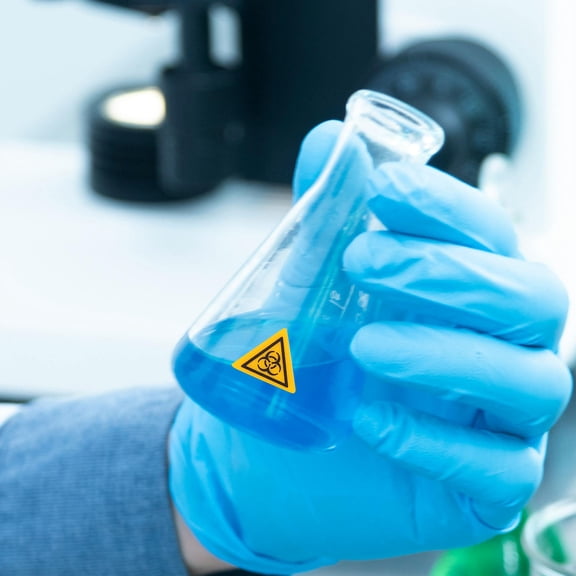 LOLIPPYY 20Pcs Industrial Lab Safety Yellow Warning Sticker Triangle Self Adhesive Warning Label