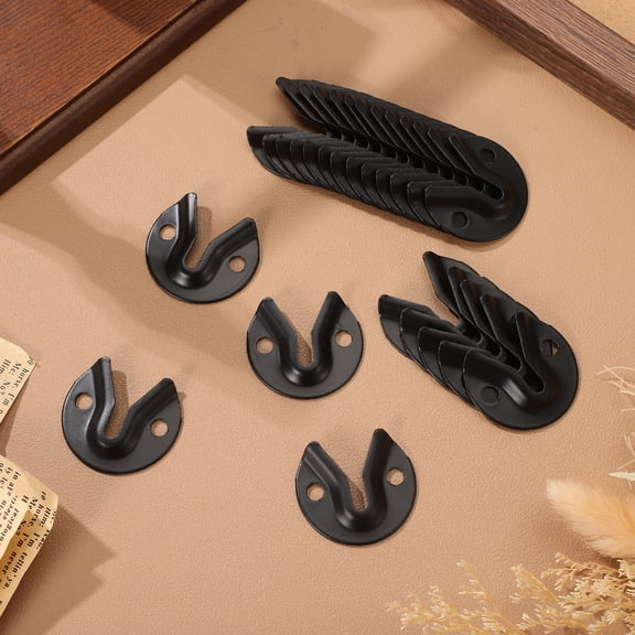LOLIPPYY 20Pcs Invisible Metal Keyhole Picture Frame Hangers Sturdy Wall Fasteners Black