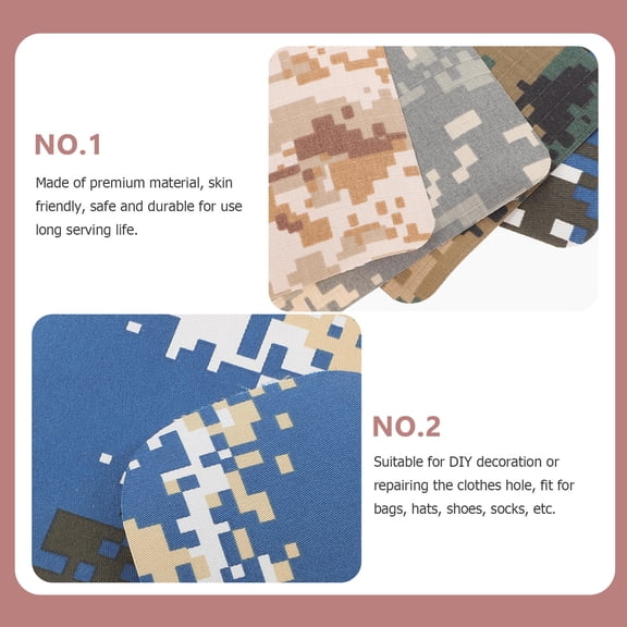 LOLIPPYY 20Pcs Iron on Camping Clothes Patches Camouflage Pattern Practical Multi Use