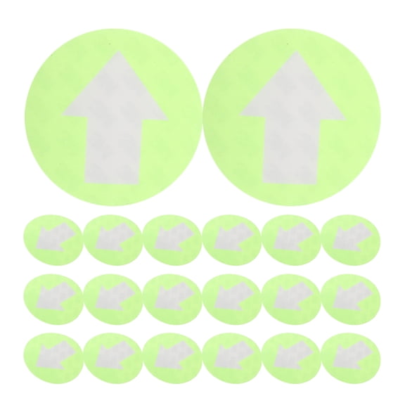 LOLIPPYY 20Pcs Large Green Reflective Directional Arrow Signs PVC Adhesive for Stairway and Car Pathways