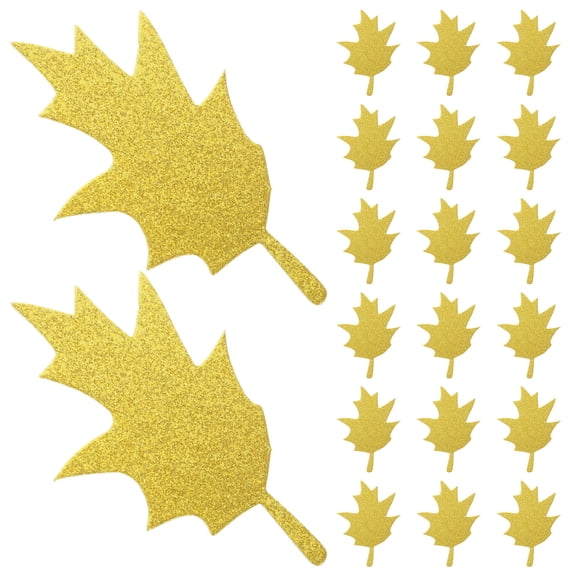LOLIPPYY 20Pcs Leaf Paper Cuts Golden Paper Background Paper Thanksgiving Day Themed Decoration
