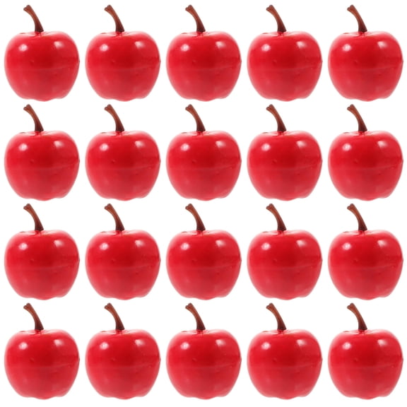 LOLIPPYY 20Pcs Lifelike Red Simulation Apples Model for Tabletop Decor and Scene Adornment