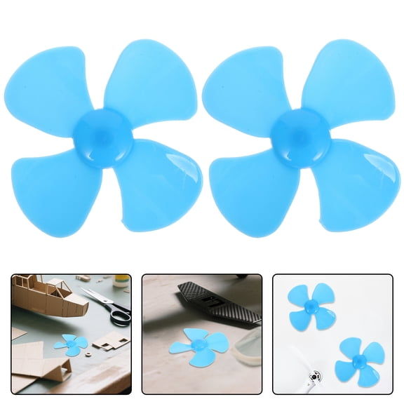 LOLIPPYY 20Pcs Blue Plastic Model Propellers with 4 Leaves for DIY Science and Rc Flying Projects