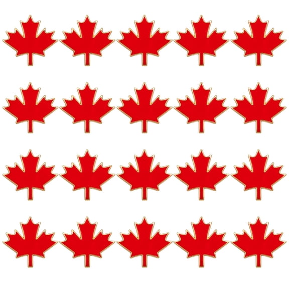 LOLIPPYY 20Pcs Maple Leaf Breastpin Red Metal Brooch Simple Design Chic Canadian Lapel Pin