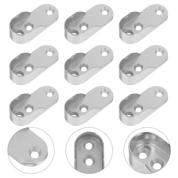 LOLIPPYY Heavy-Duty Silver Closet Rod Bracket, Zinc Alloy U-Shaped Supports, 20Pcs