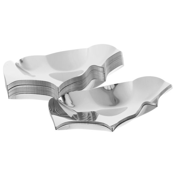 LOLIPPYY 20Pcs Metal Oyster Pan for Grilling and Steaming with Sauce Compartment for Bbq Use