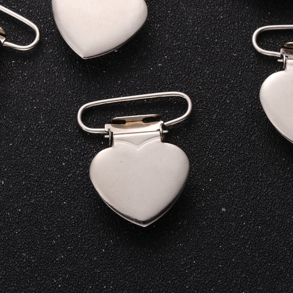 LOLIPPYY 20Pcs Metal Suspender Clips Plated Silver Durable Iron Heart Shape for Clothes Craft Sewing Projects