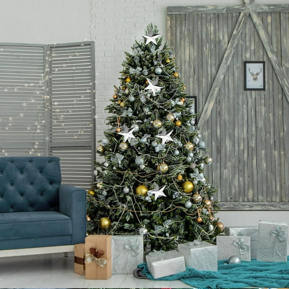 LOLIPPYY 20Pcs Mini Tree Topper for Small Tree Silver Plastic Festive Party Favor for Family