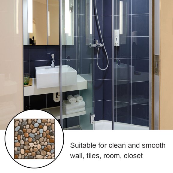 LOLIPPYY 20Pcs Non Slip Floor Decal Brown Floor Tile Sticker with Easy Removable Adhesive