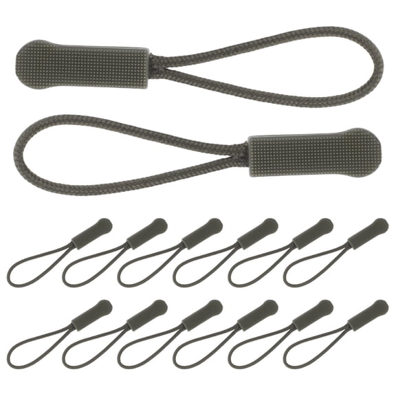 LOLIPPYY 20Pcs Olive Green Zipper Pull Extensions Removable for Sewing Jackets and Luggage