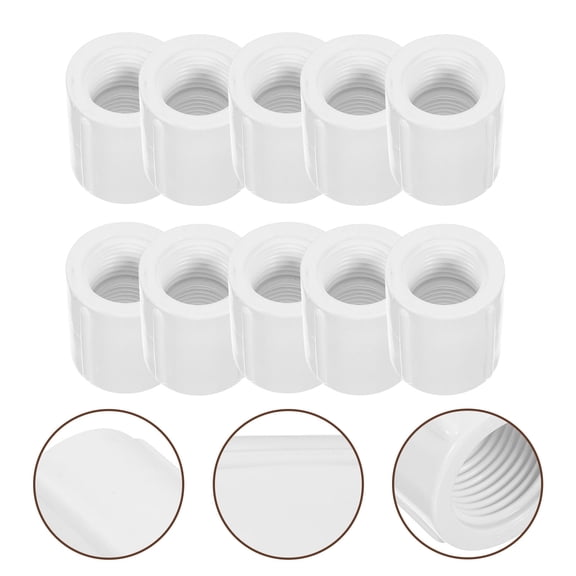 LOLIPPYY 20Pcs PVC Water Connector White Pipe Fittings with Full Thread for Quick Installation