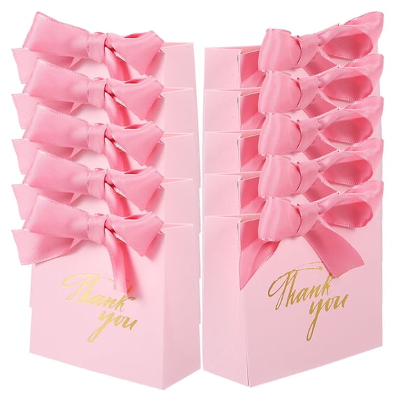 LOLIPPYY 20Pcs Pink Wedding Favor Bags Small Paper Candy Containers for Party Wrapping and Storage