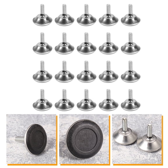 LOLIPPYY 20Pcs Plated Silver Furniture Leg Bottom Glide Pads Noise Preventing Protective Pads