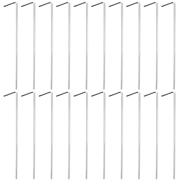 LOLIPPYY 20Pcs Plated Silver Iron Tent Stakes Durable Ground Nails for Camping Tent Canopy and Tarp Fixing