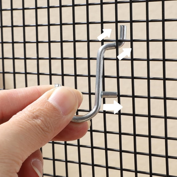 LOLIPPYY 20Pcs Plated Silver Metal Pegboard Hooks Durable Sturdy Organizer Accessories for Home Garage Workshop