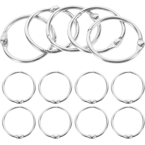 LOLIPPYY 20Pcs Plated Silver Metal Rings for Flash Cards and Index Cards Easy to Open and Close
