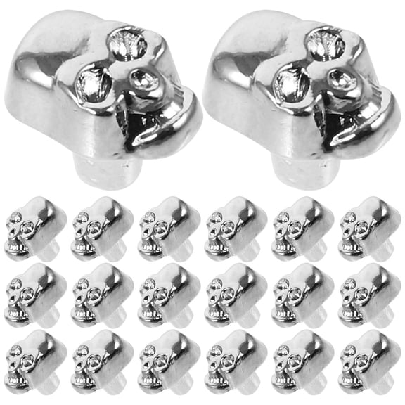 LOLIPPYY 20Pcs Plated Silver Skull Rivets for DIY Crafting Punk Metal Studs for Clothing Accessories