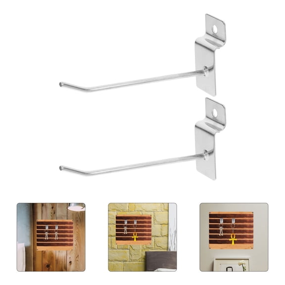 LOLIPPYY 20Pcs Plated Silver Slatwall Hooks Commercial Grade Retail Display Panel Hooks for Store and Home Use