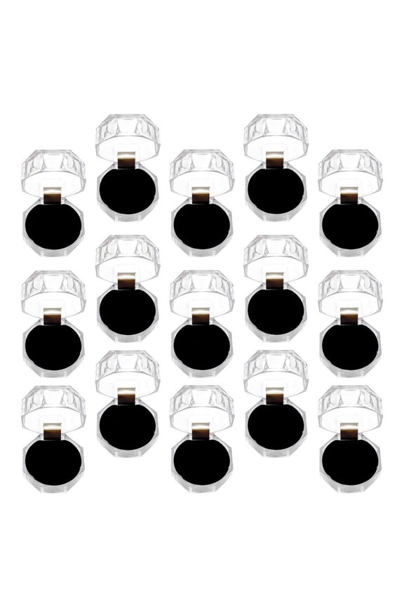 20Pcs Portable Plastic Ring Organizer Transparent Case for Wedding Storage