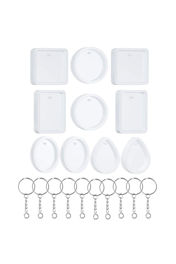 20Pcs Premium Silicone Mold Kit for Handmade Key Chain Pendants Crystal Epoxy DIY Use