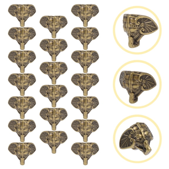 LOLIPPYY 20Pcs Protective Box Feet and Case Base in Golden Plastic for Use on Wooden Furniture