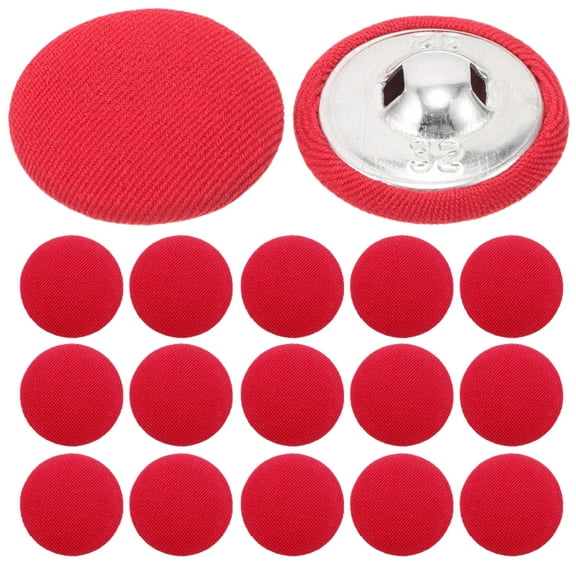 LOLIPPYY 20Pcs Red Buttons for Clothes Fabric Covered Round Sewing Accessories for Jackets