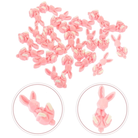 LOLIPPYY 20Pcs Resin Pink Bunny Flatback Charms for DIY Jewelry Making Hair Decorations