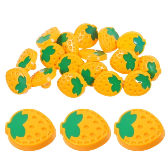 LOLIPPYY 20 Pieces Resin Strawberry Buttons for Cardigans, Decorative Yellow Fruit Shaped Fasteners, Sewing Accessories