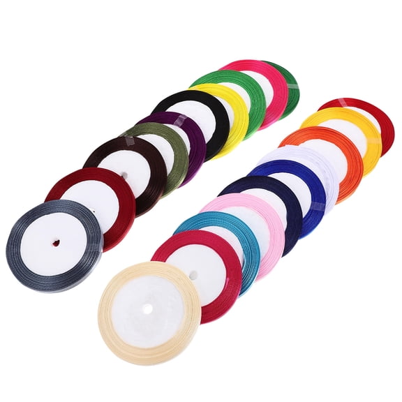 LOLIPPYY 20-Pack Thin Satin Ribbon Double-Sided for Seasonal Crafts and Decorations Assorted Colors