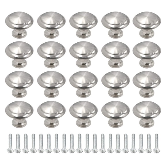 LOLIPPYY Round Dresser Knobs Plated Silver Stainless Steel for Home Furniture Easy Install