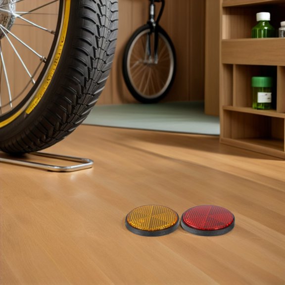 LOLIPPYY 20Pcs Round Red Reflectors for Bicycle Motorcycle Trailer and Mailbox Easy Self Adhesive Installation