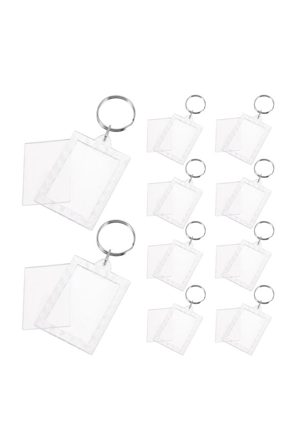 20Pcs School Picture Key Chain Clear Keychain For Recipients With Rectangle Design