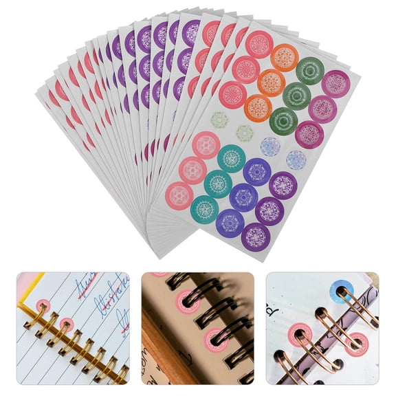 LOLIPPYY 20Pcs Self Adhesive Reinforcement Stickers for Loose Leaf Paper Hole Repair Assorted Color