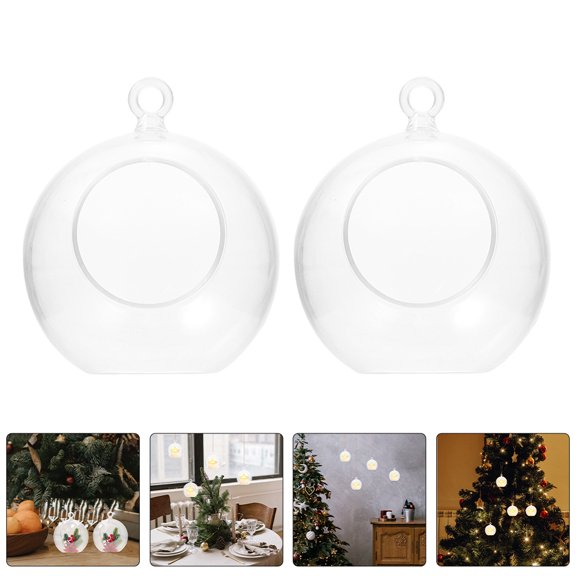 LOLIPPYY 20Pcs Shatterproof Clear Baubles Fillable Hanging Plastic Ornaments for Holiday Party Decoration