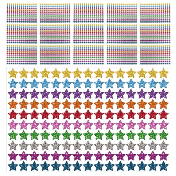 LOLIPPYY 20Pcs Shiny Five Pointed Star Stickers Self Adhesive for Teacher Reward and Incentive Use