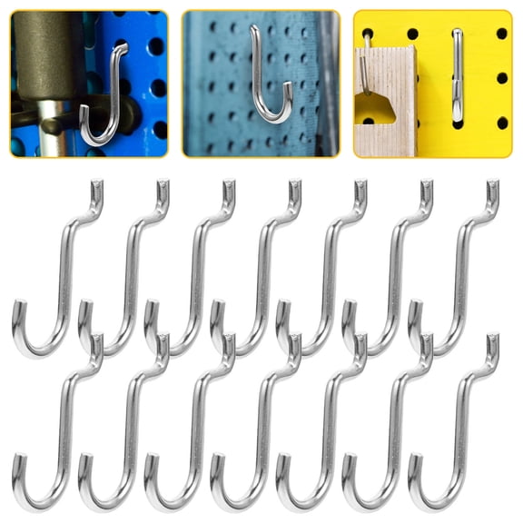 LOLIPPYY 20Pcs Silver J Hooks for Pegboard Shopping Malls Heavy Duty Use