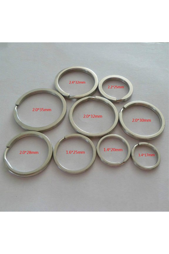 20Pcs Silver Split Ring Keychain Connector Nickel Plated Key Ring with Smooth Surface