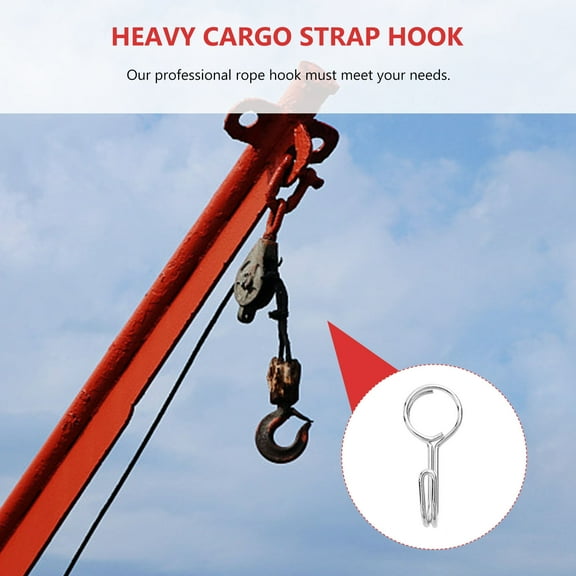 LOLIPPYY 20Pcs Silver Stainless Steel Hooks for Cargo Fixing Rope Pulling 3in Round Bungee Hooks