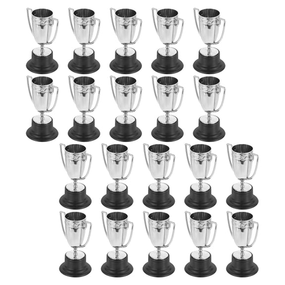 LOLIPPYY 20Pcs Small Gold Plastic Trophy Cups for Sports Competition Prizes and Office Rewards