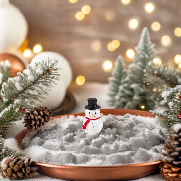 LOLIPPYY 20Pcs Snowman Mini Figure Resin Miniature Snowman for Micro Landscape
