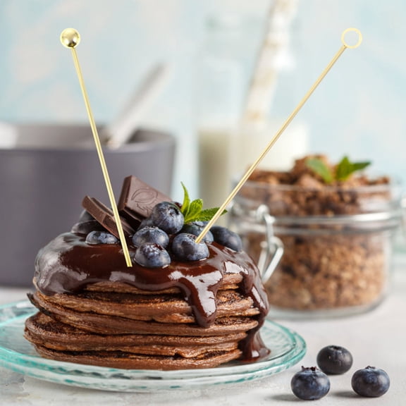 LOLIPPYY 20Pcs Stainless Steel Cocktail Pick Sticks Washable Rustproof Fruit Decoration