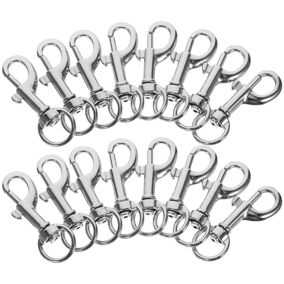 LOLIPPYY 20Pcs Stainless Steel Dog Leash Clips with Swivel Snap Hooks for Secure Attachment and Versatile Use Silver